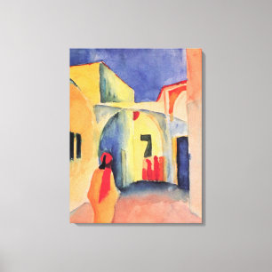 Lienzo Vista panorámica de agosto en una calle