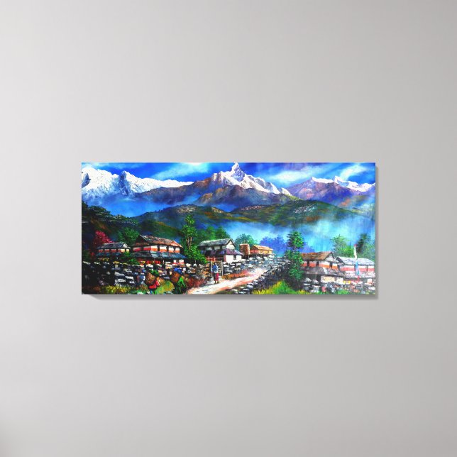 Lienzo Vista Panorámica De La Montaña Everest Nepal (Anverso)