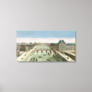 Lienzo Vista panorámica de París desde el puente real