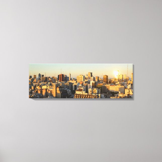 Lienzo Vista Panorámica Del Paisaje Ciudadano En Dusk (Anverso)