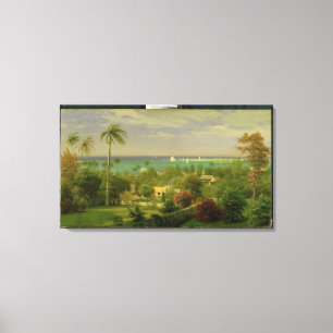 Lienzo Vista panorámica del puerto en Nassau en el Bah