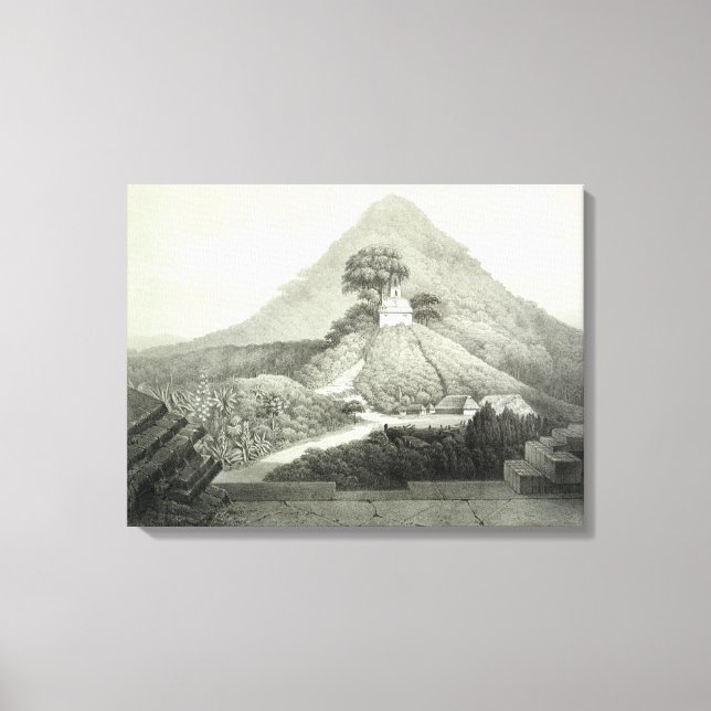 Lienzo Vista pintoresca en el Templo de la Cruz, Palen (Anverso)