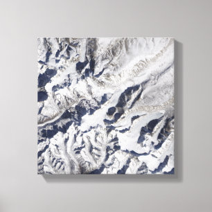 Lienzo Vista por satélite de un glaciar Himalayan