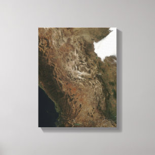 Lienzo Vista por satélite del paisaje de Mexi central