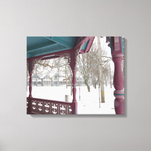 Lienzo Vista Porch en un día de nieve - Viñetería de Mart