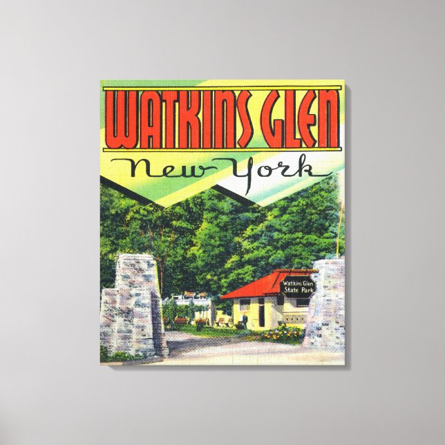 Lienzo Vista principal de entrada al parque estatal Watki (Anverso)