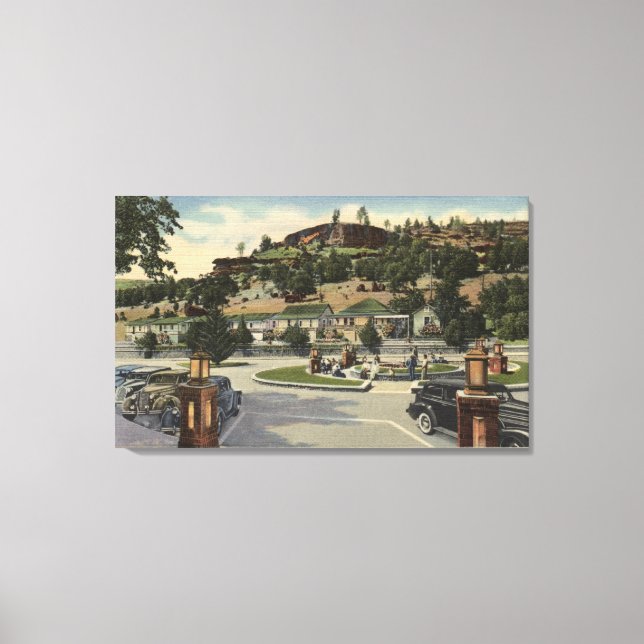 Lienzo Vista principal de los hoteles en Richardson Sprin (Anverso)