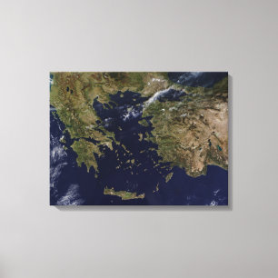 Lienzo Vista satelital de Grecia y Turquía