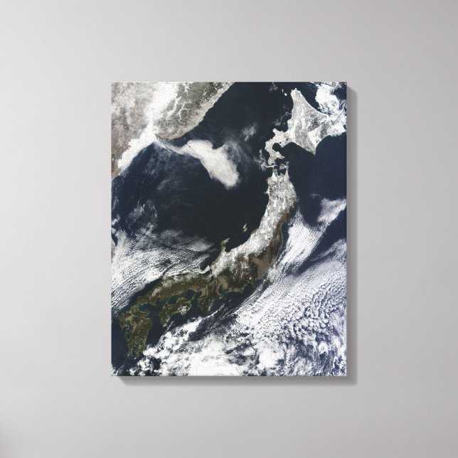 Lienzo Vista satelital de Japón (Anverso)