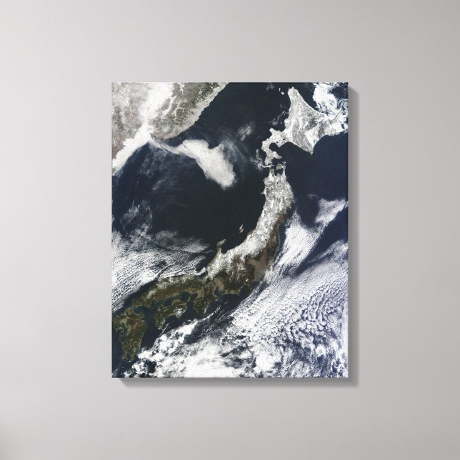 Lienzo Vista satelital de Japón (Anverso)