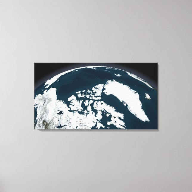 Lienzo Vista sobre Groenlandia y el Océano Ártico (Anverso)