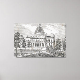 Lienzo Vista sur de la Casa de Gobierno en Boston