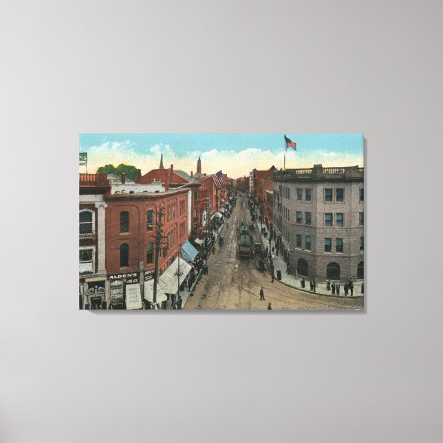 Lienzo Vista sur de Union Square y calle de Lisboa (Anverso)