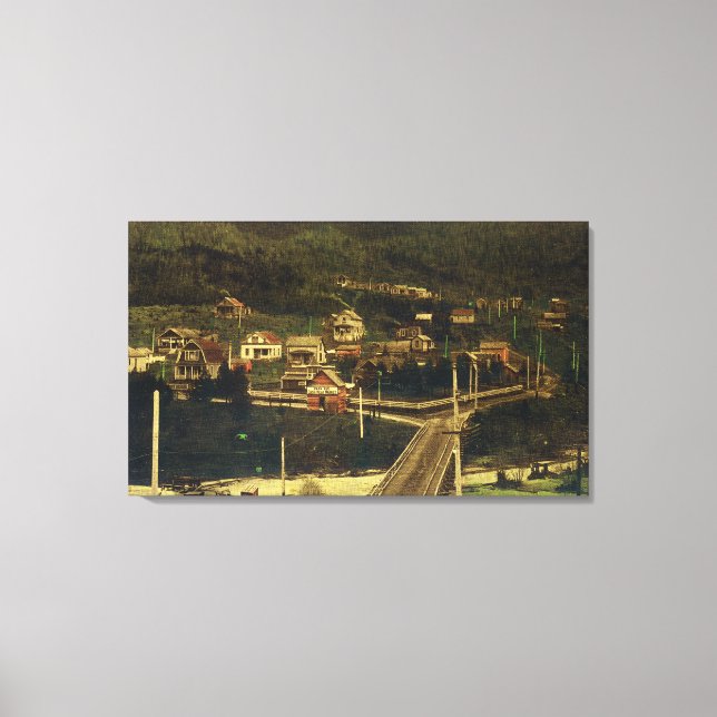 Lienzo Vista sur del distrito de Porción de Residencia (Anverso)