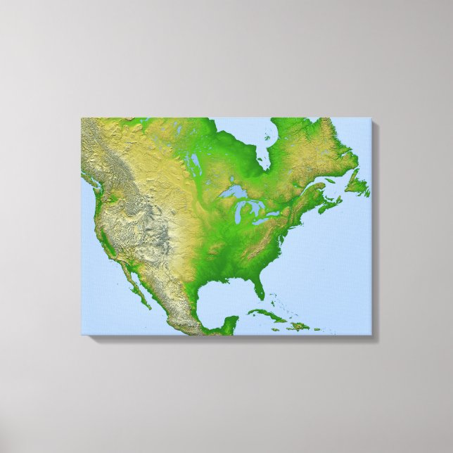 Lienzo Vista topográfica de América del Norte (Anverso)