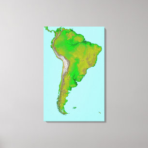 Lienzo Vista topográfica de Sudamérica
