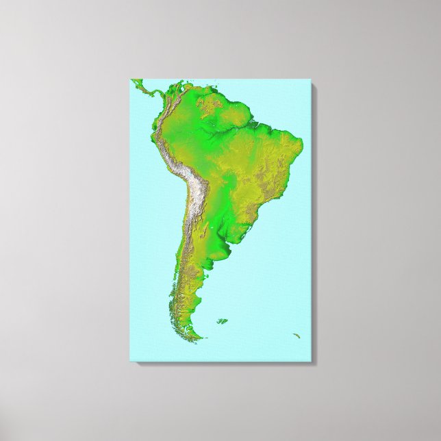 Lienzo Vista topográfica de Sudamérica (Anverso)