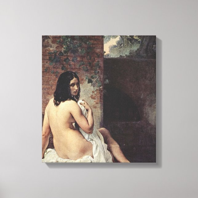 Lienzo Vista trasera de una pluma (Francesco Hayez) (Anverso)