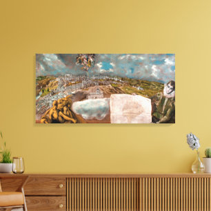 Lienzo Vista y plano de Toledo El Greco