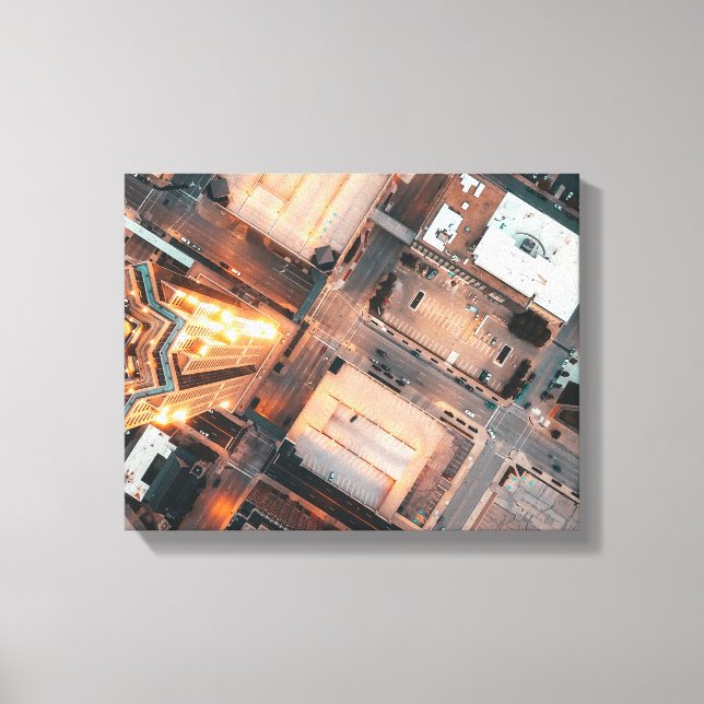 Lienzo vistas aéreas de los edificios a (Anverso)