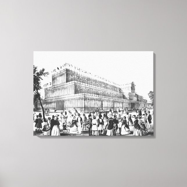 Lienzo Vistas al exterior del Palacio de Cristal (Anverso)