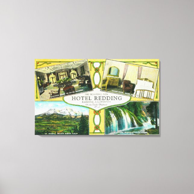 Lienzo Vistas interiores del Hotel Redding con sitios pan (Anverso)