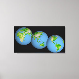 Lienzo Vistas topográficas del mundo