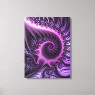 Lienzo Vivid Abstract Cool Pink Purple Fractal Art Spiral