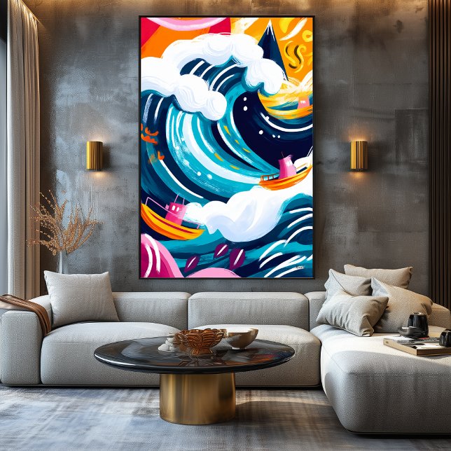 Lienzo Vivid Fauvist Vision de la Gran Ola de Kanagawa (Subido por el creador)