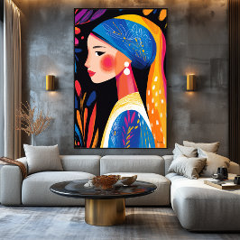Lienzo Vivid Fauvist Vision of Chica con Pearl Earring