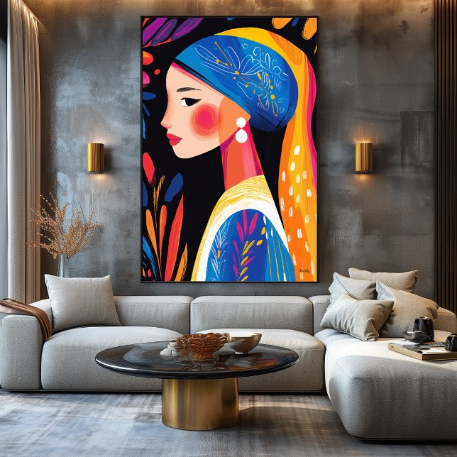 Lienzo Vivid Fauvist Vision of Chica con Pearl Earring (Subido por el creador)