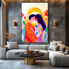 Lienzo Vivid Fauvist Vision of The Kiss