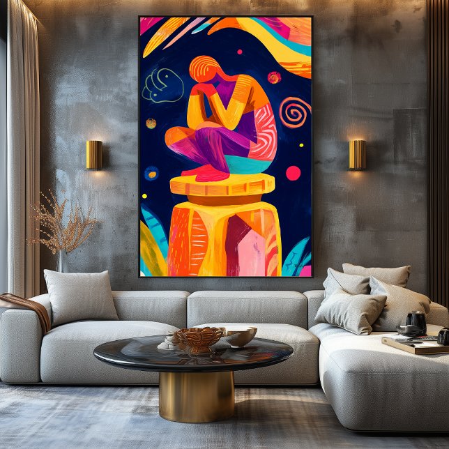 Lienzo Vivid Fauvist Vision of The Thinker (Subido por el creador)