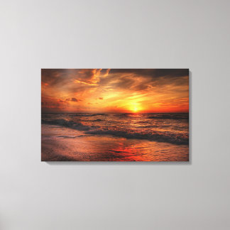 Lienzo Vivid Naranja Beach Sunset Canvas