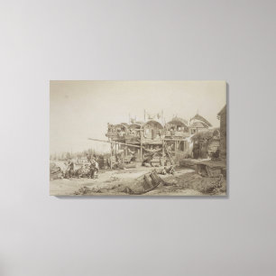 Lienzo Vivienda para los pobres en el puerto interno de