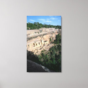 Lienzo Viviendas en el acantilado indio Pueblo