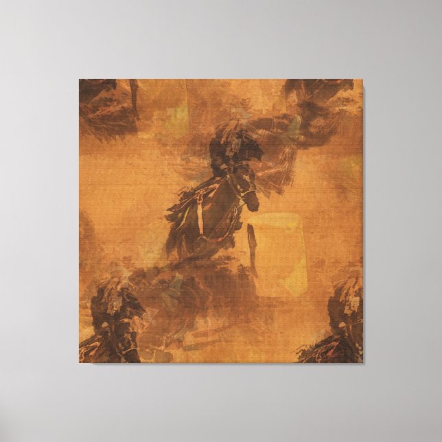 Lienzo Vivo En La Carrera Del Barrel - Evento De Rodeo (Anverso)