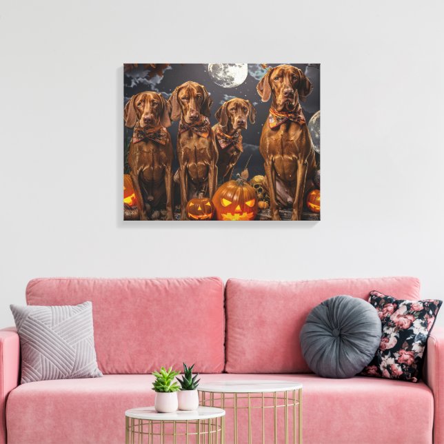 Lienzo Vizsla Halloween Espeluznante (Insitu (Sala de estar))