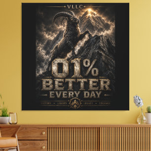 Lienzo VLLC 1% Better Every Day Mountain Goat Motivation