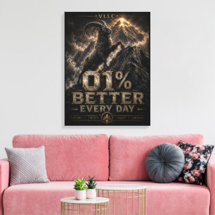 Lienzo VLLC 1% Better Every Day Mountain Goat Motivation