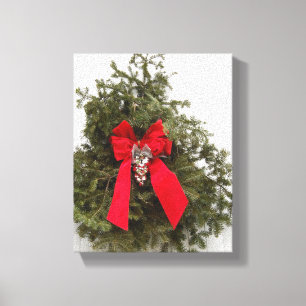 Lienzo Vocación de navidades con arco rojo