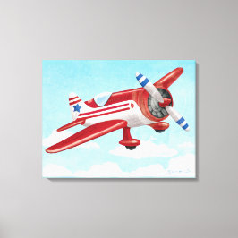 Lienzo Volante de época: rojo, blanco y azul
