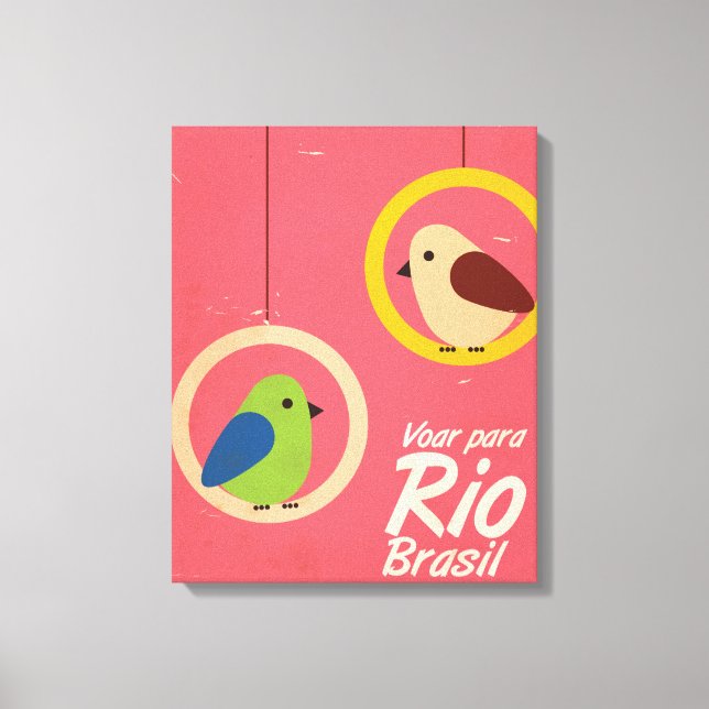 Lienzo Volar a Río, Brasil cartel de viaje. (Anverso)
