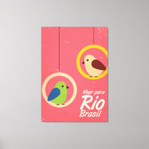 Lienzo Volar a Río, Brasil cartel de viaje.