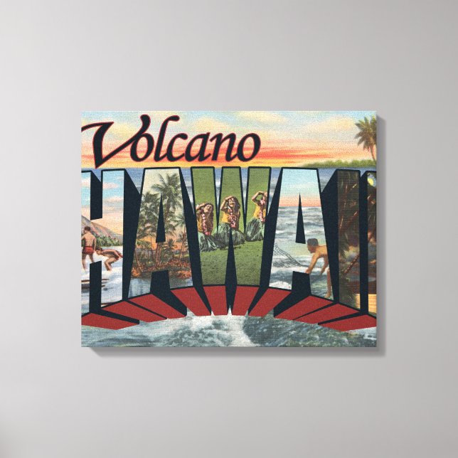 Lienzo Volcán, Hawaii - Escenas de letras grandes (Anverso)