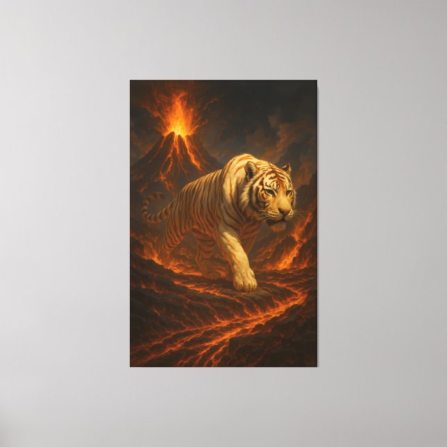 Lienzo Volcanic White Tiger | Inferno King of the Fire Re (Anverso)