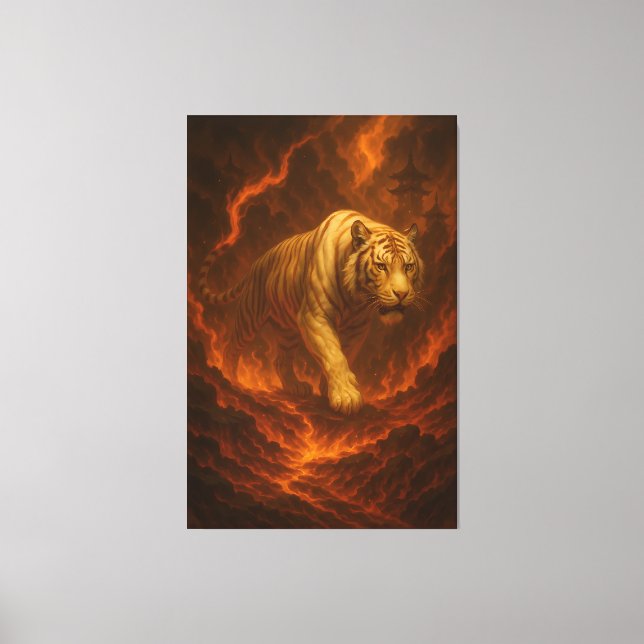 Lienzo Volcanic White Tiger Premium Wall Art – Fine Art  (Anverso)