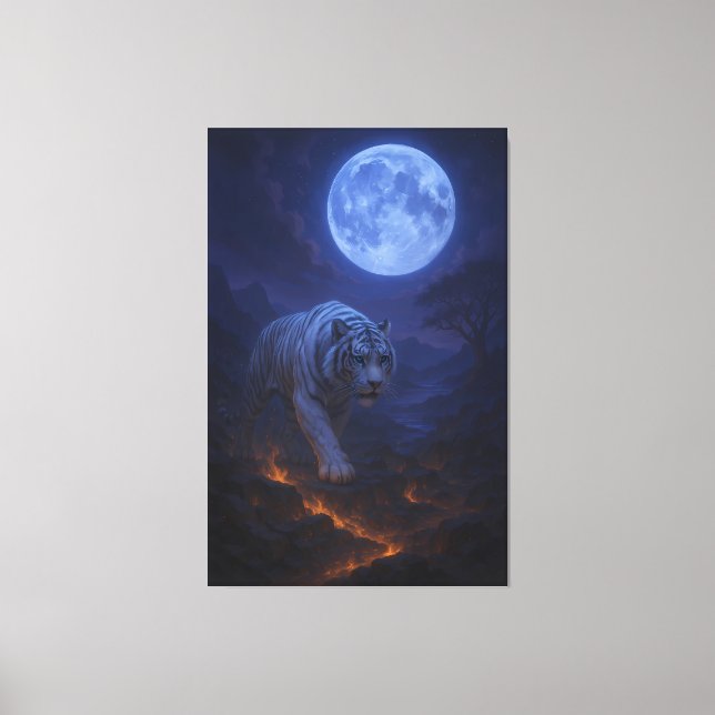 Lienzo Volcanic White Tiger Premium Wall Art – Fine Art (Anverso)