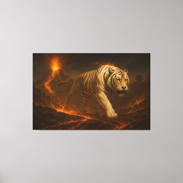 Lienzo Volcanic White Tiger Premium Wall Art – Fine Art  (Anverso)