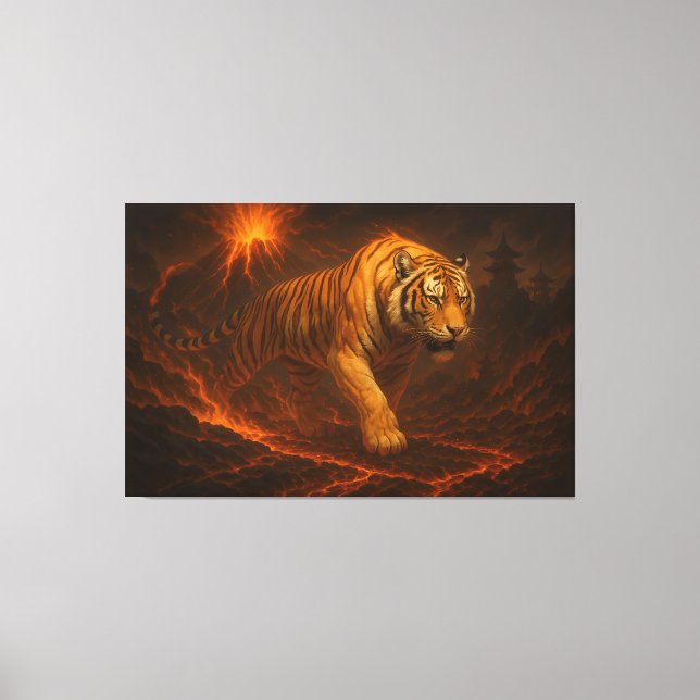 Lienzo Volcanic White Tiger Premium Wall Art – Fine Art  (Anverso)